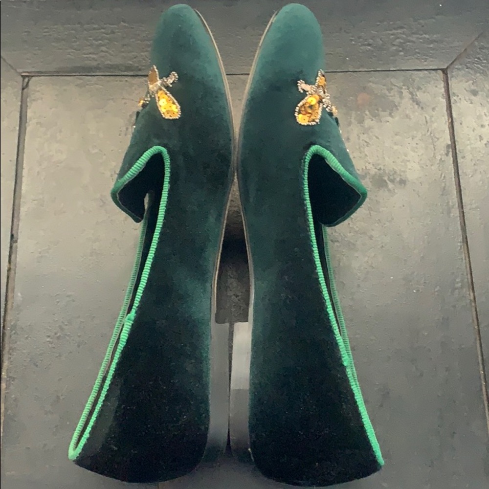 NWT Vintage Havana Sue Hunter Green Velvet flats - Picture 10 of 16